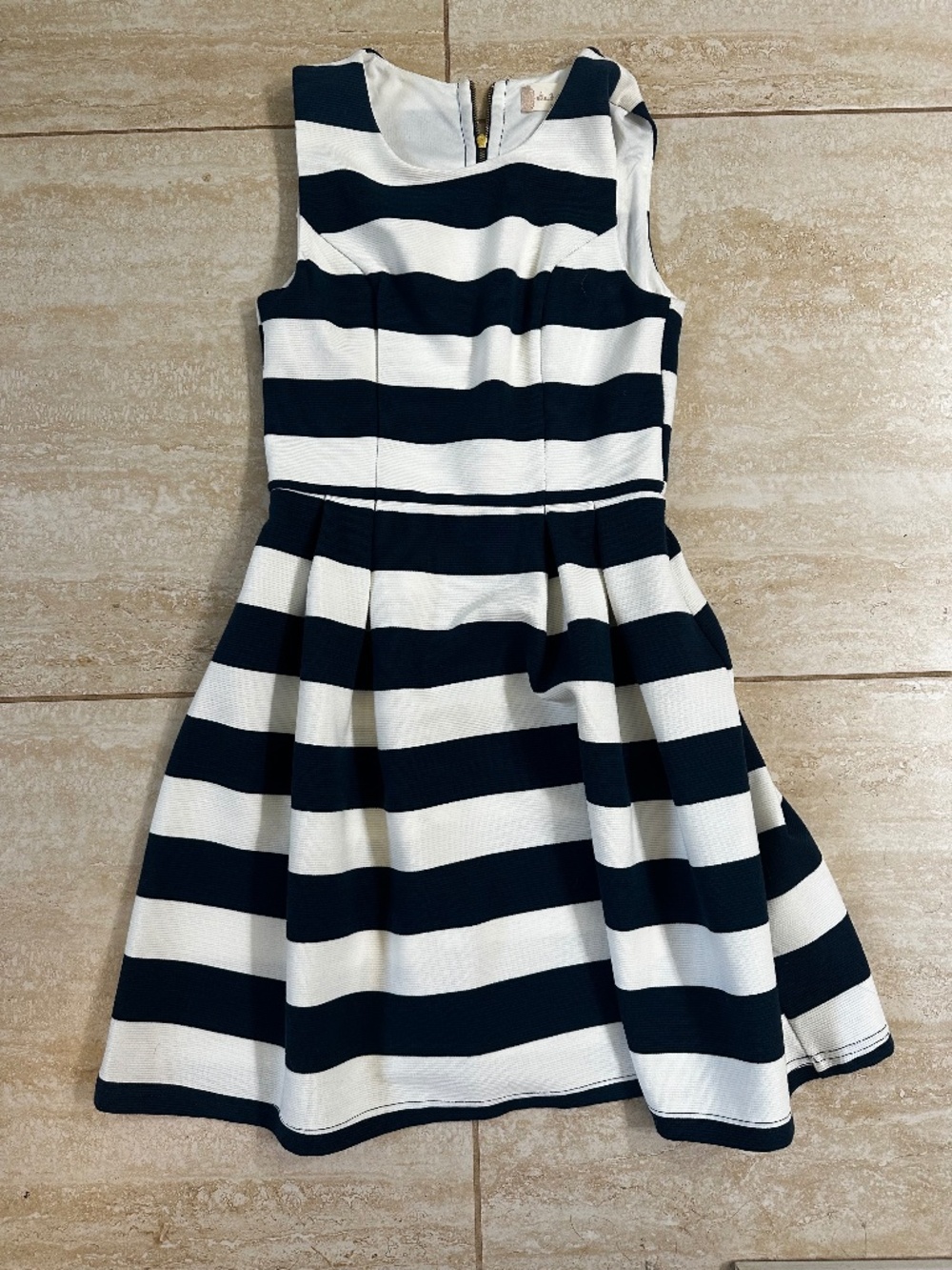 Altar'd State Brand XS Navy & White Striped Dress